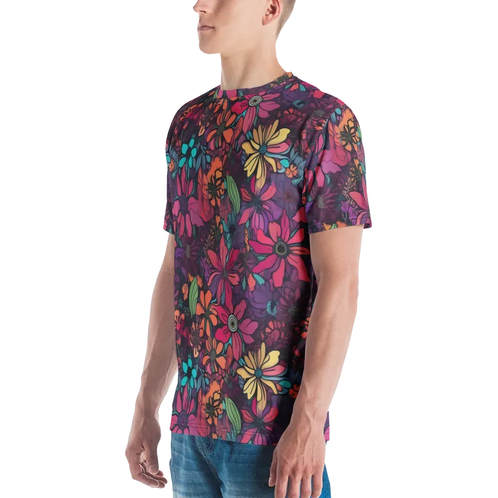 Neon Herbarium on Men's Crew Neck T-Shirt — Left