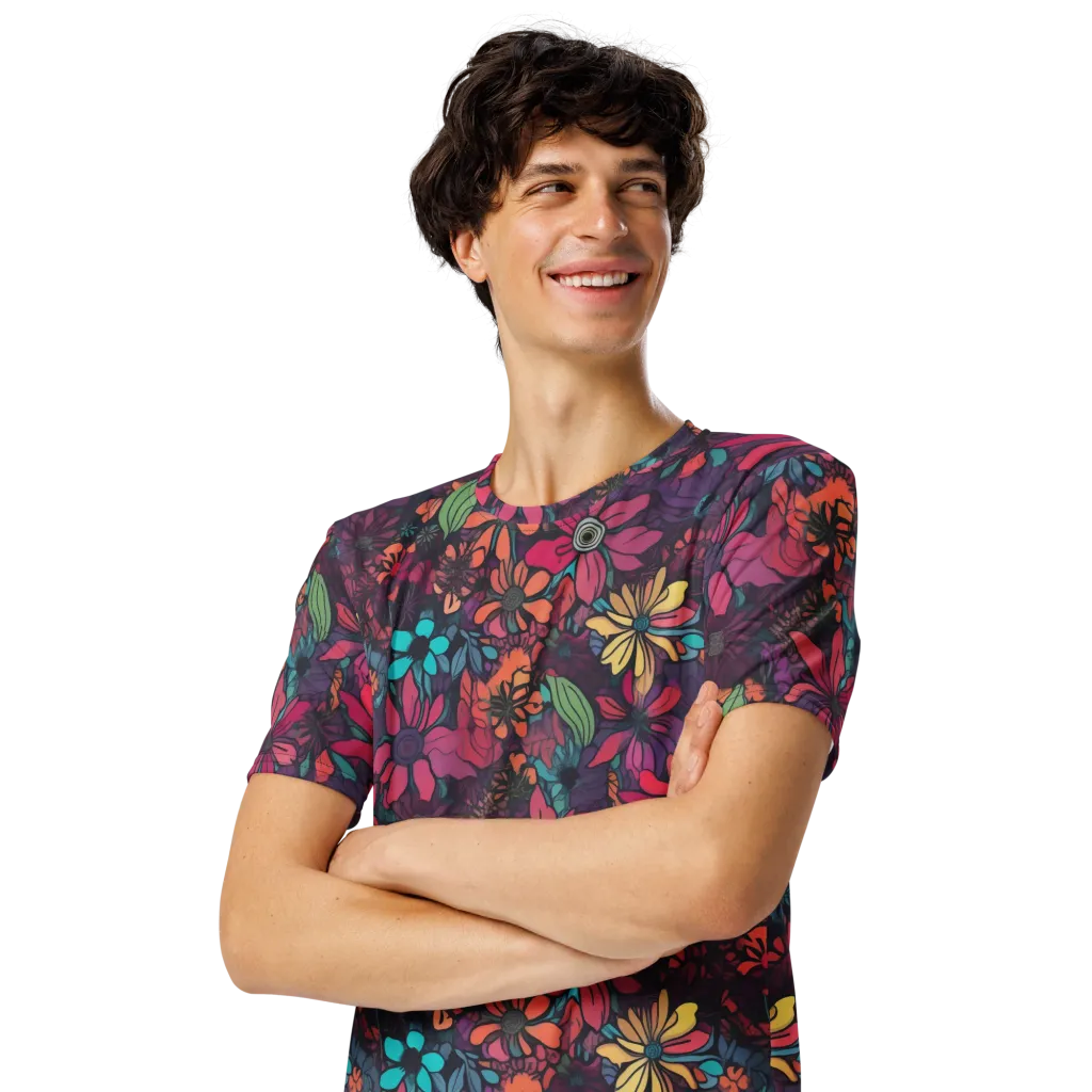 Neon Herbarium on Men's Crew Neck T-Shirt — Front print
