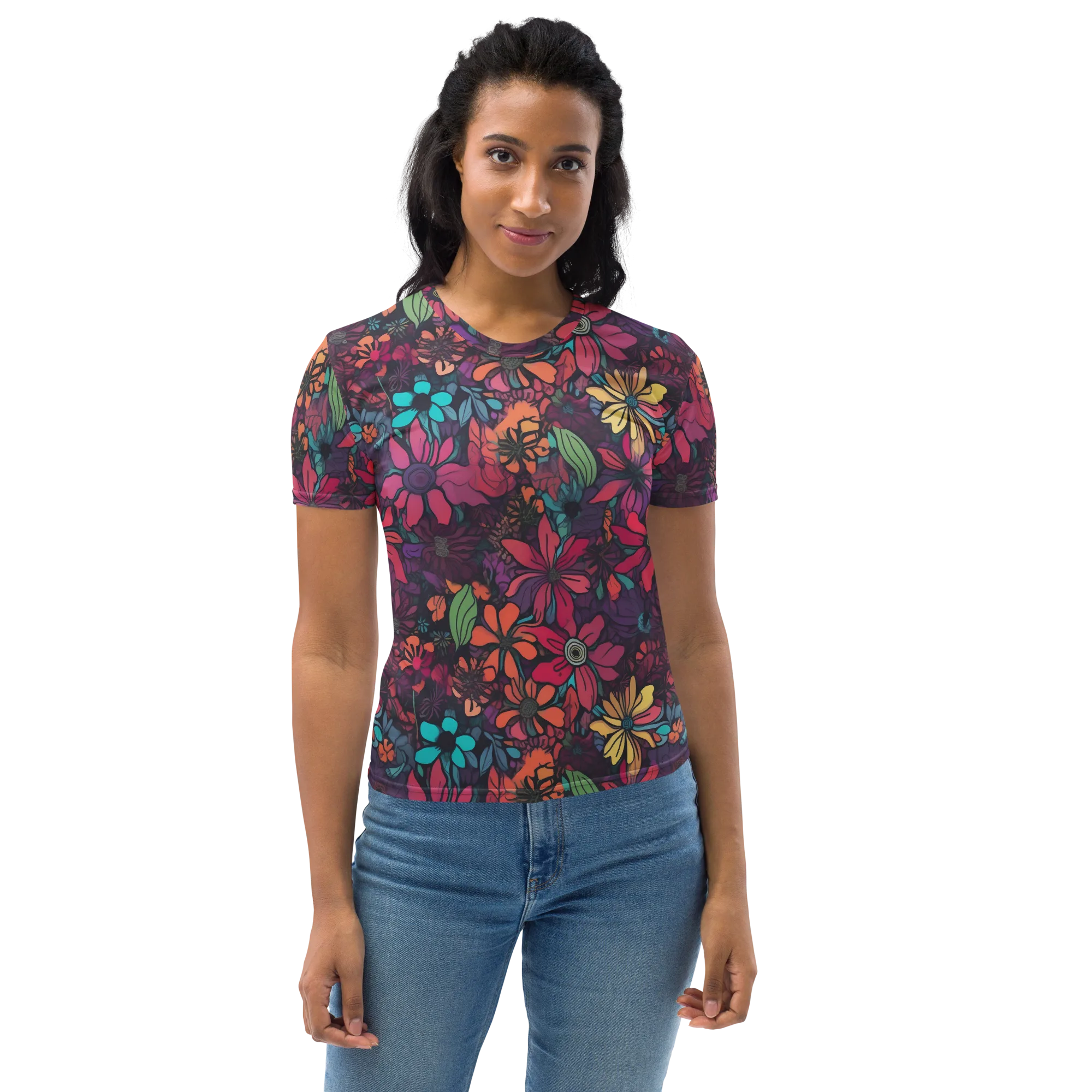 Neon Herbarium on Women's Crew Neck T-Shirt — Print file