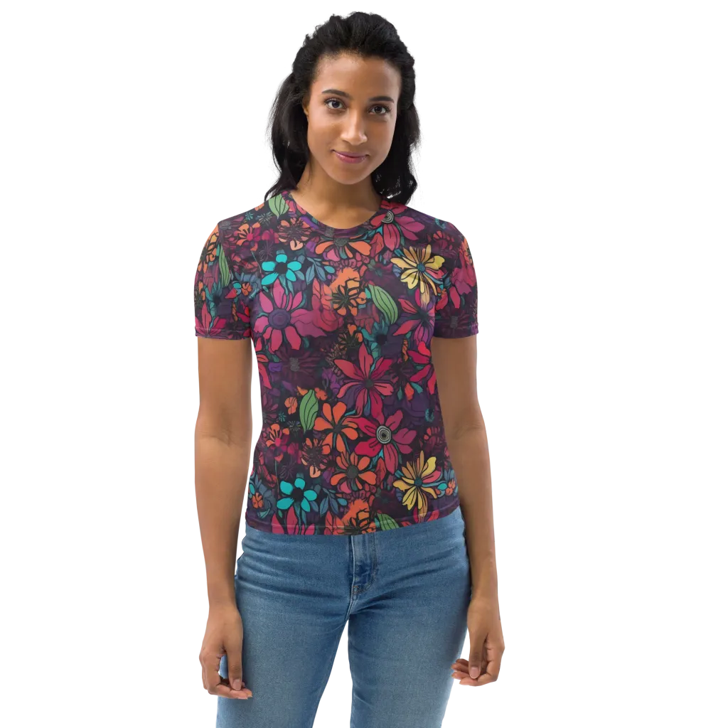 Neon Herbarium on Women's Crew Neck T-Shirt — Print file
