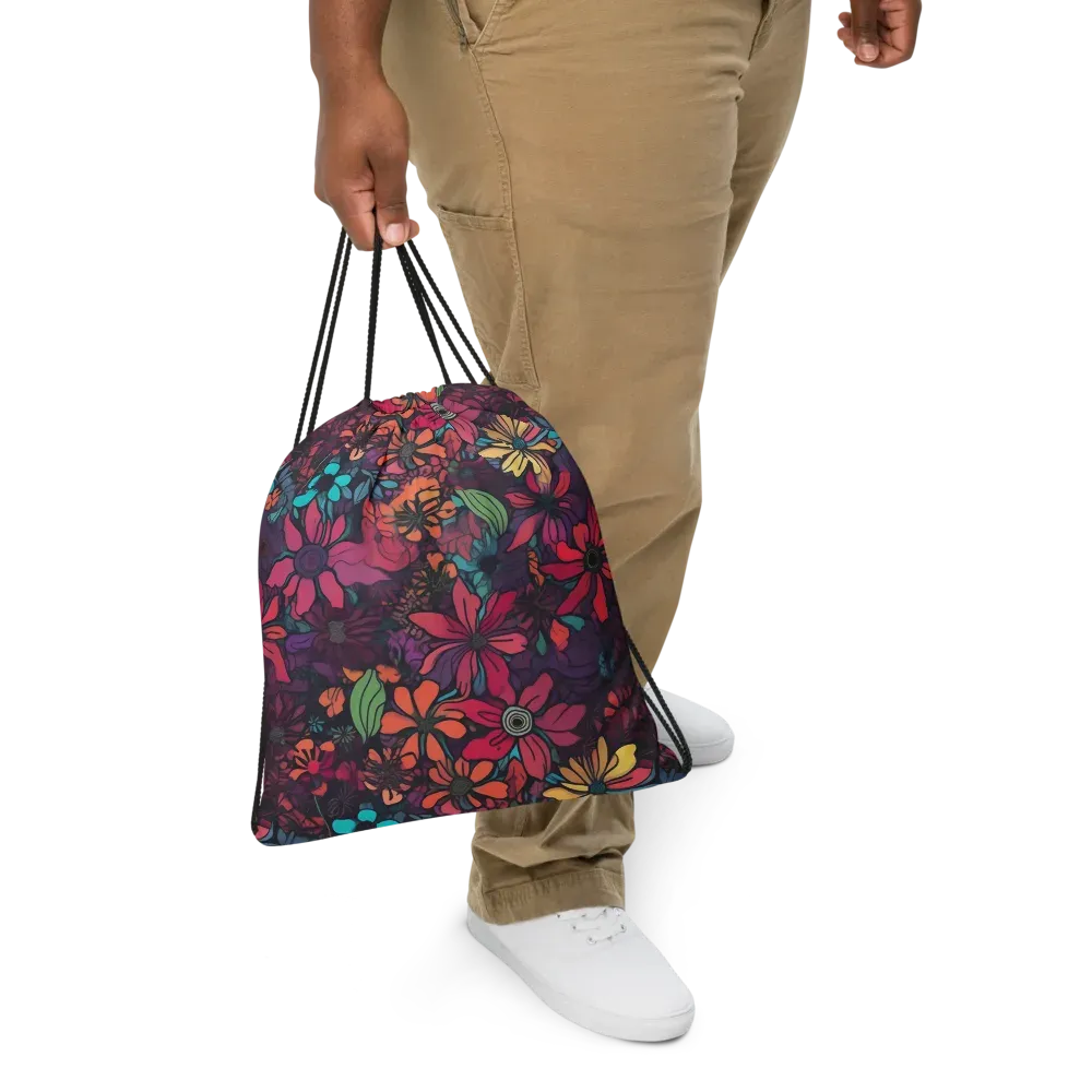 Neon Herbarium on Drawstring Bag — Print file