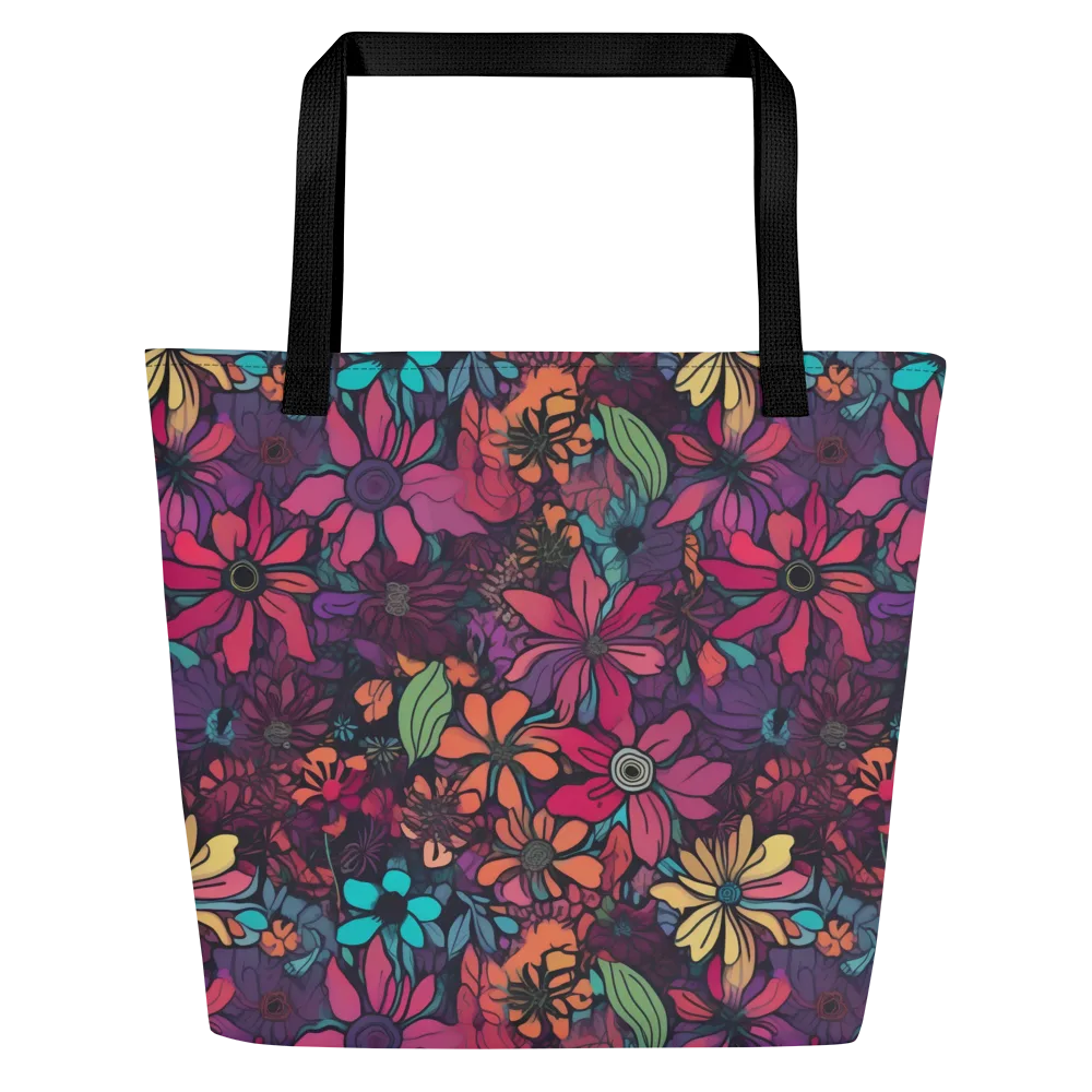 Neon Herbarium on Large Tote Bag W/ Pocket — Front