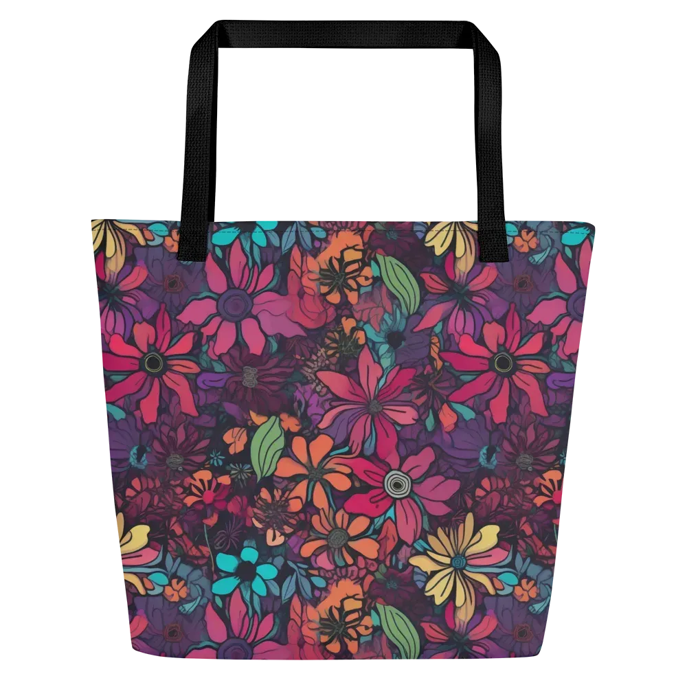 Neon Herbarium on Large Tote Bag W/ Pocket — Front