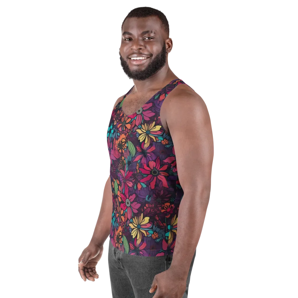 Neon Herbarium on Men's Tank Top — Left Front