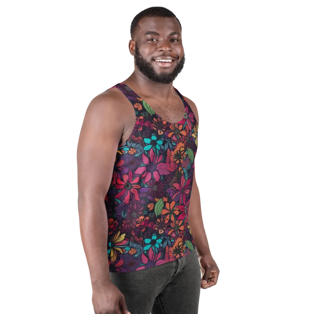 Neon Herbarium on Men's Tank Top — Right Front