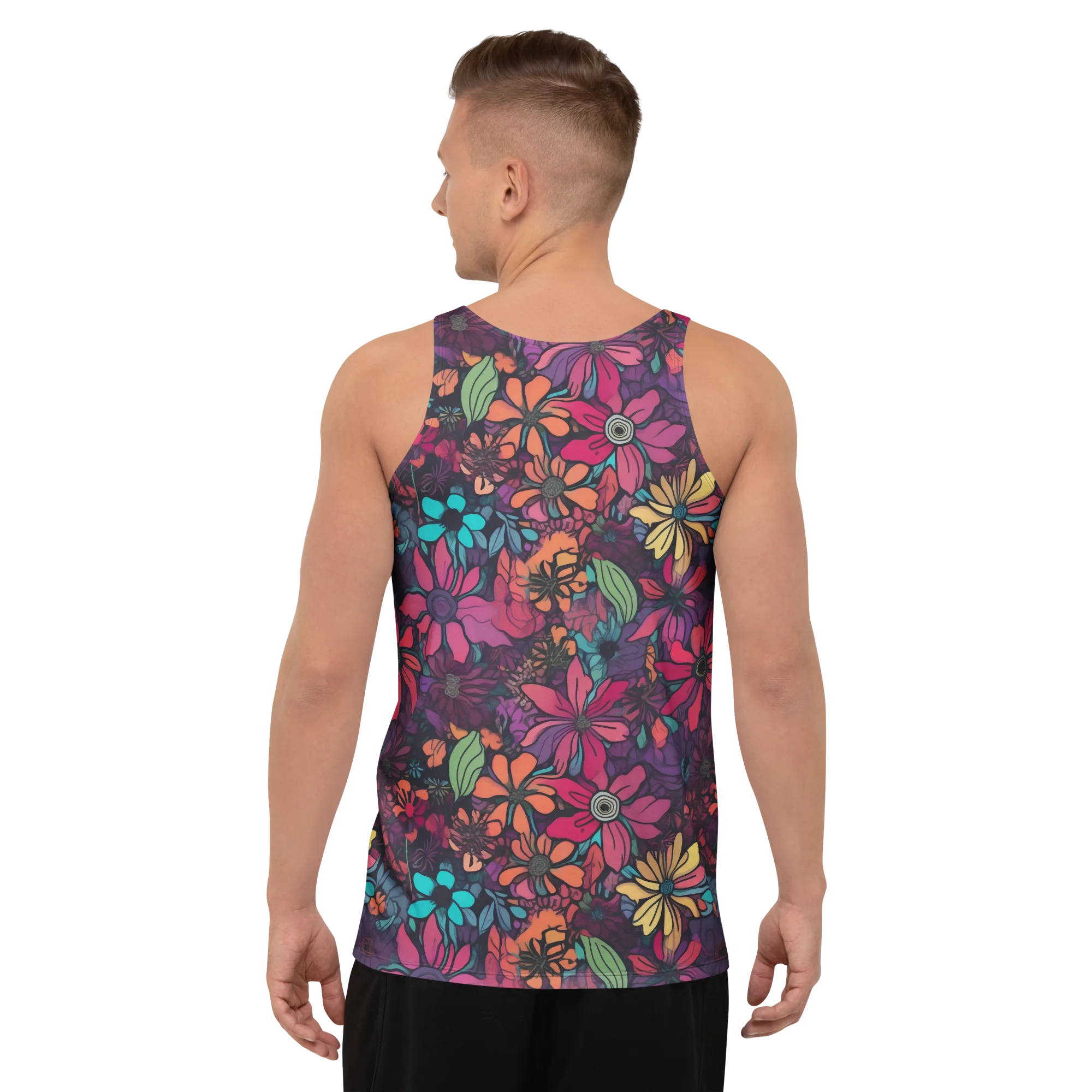 Neon Herbarium on Men's Tank Top — Back print