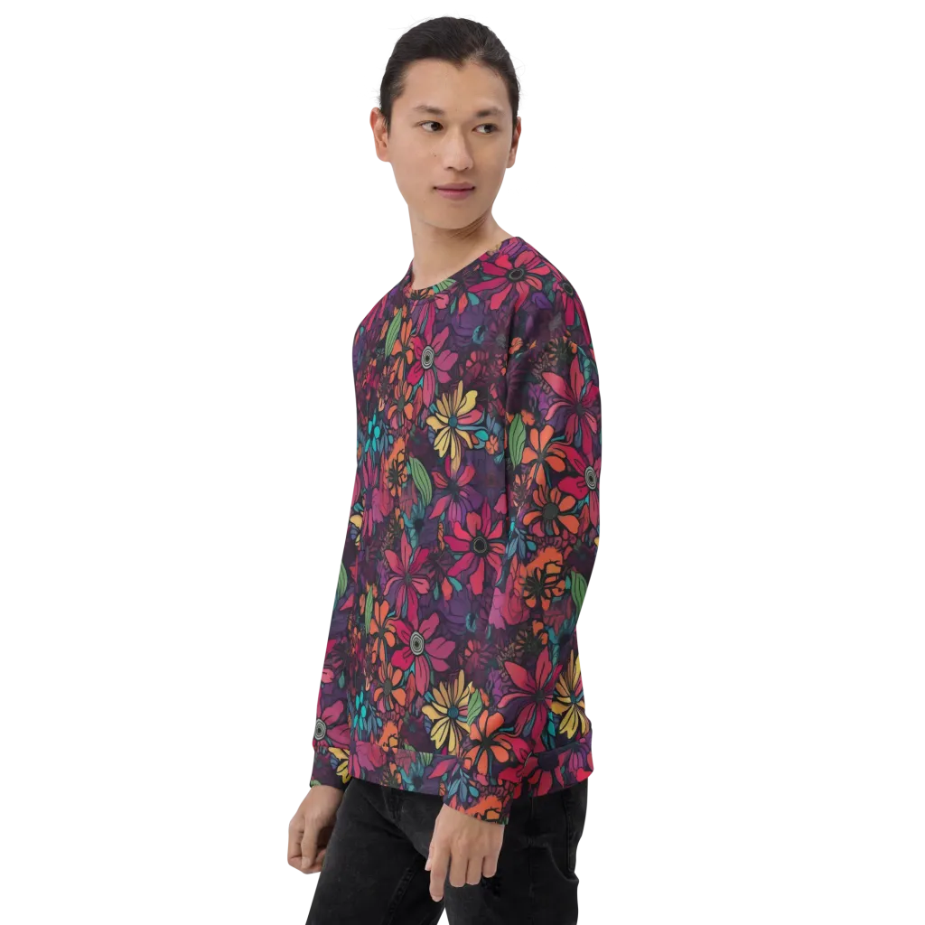 Neon Herbarium on Sweatshirt — Left sleeve