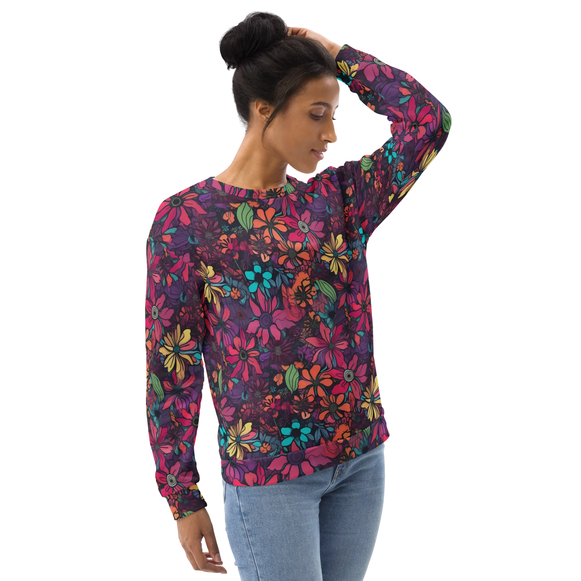 Neon Herbarium on Sweatshirt — Right sleeve