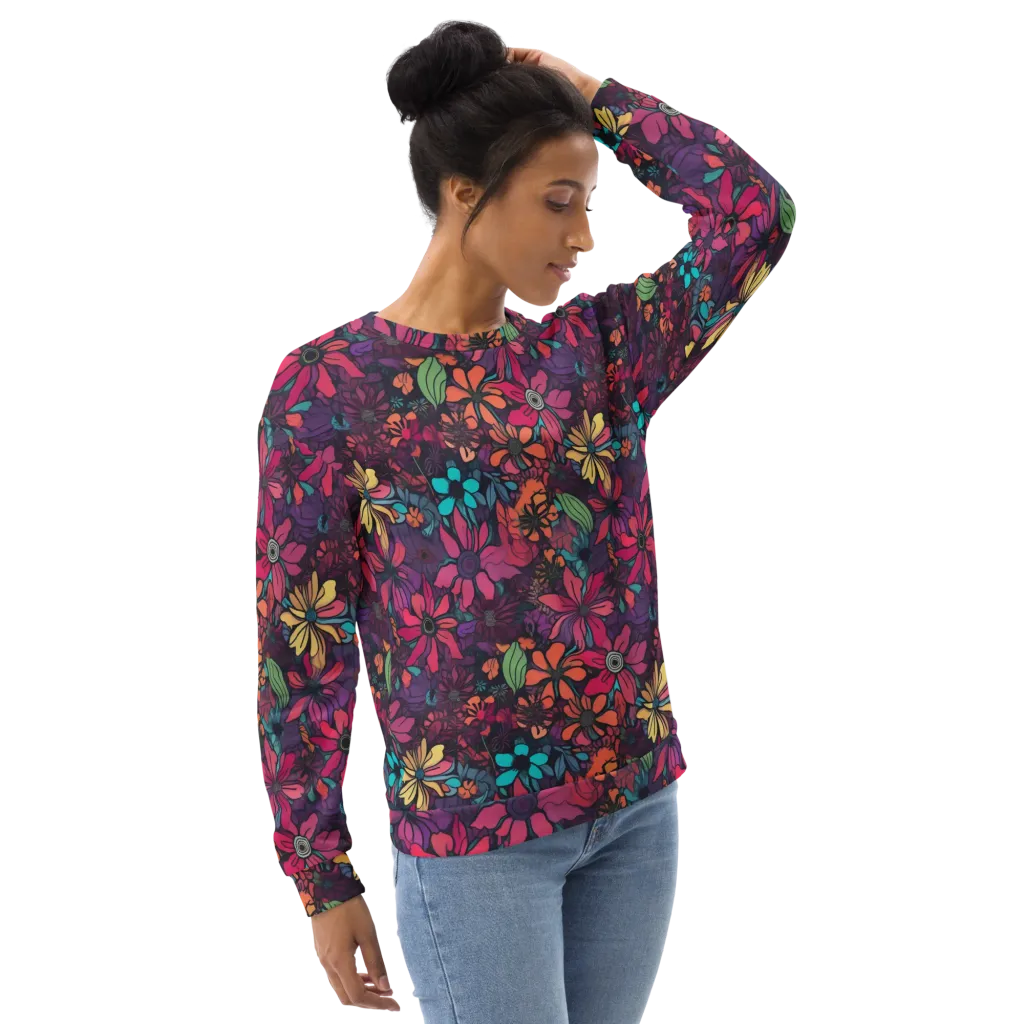 Neon Herbarium on Sweatshirt — Right sleeve