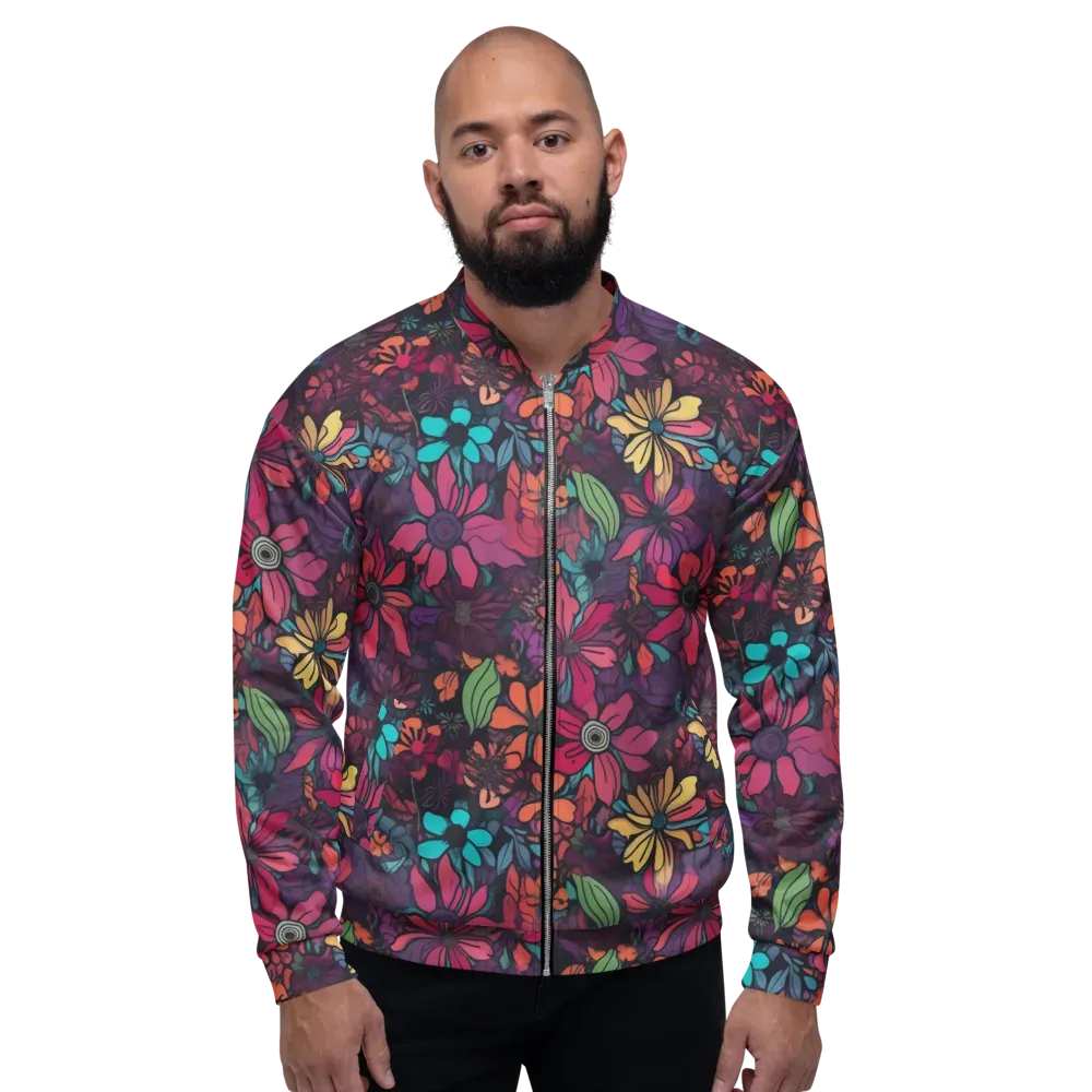Neon Herbarium on Bomber Jacket — Front