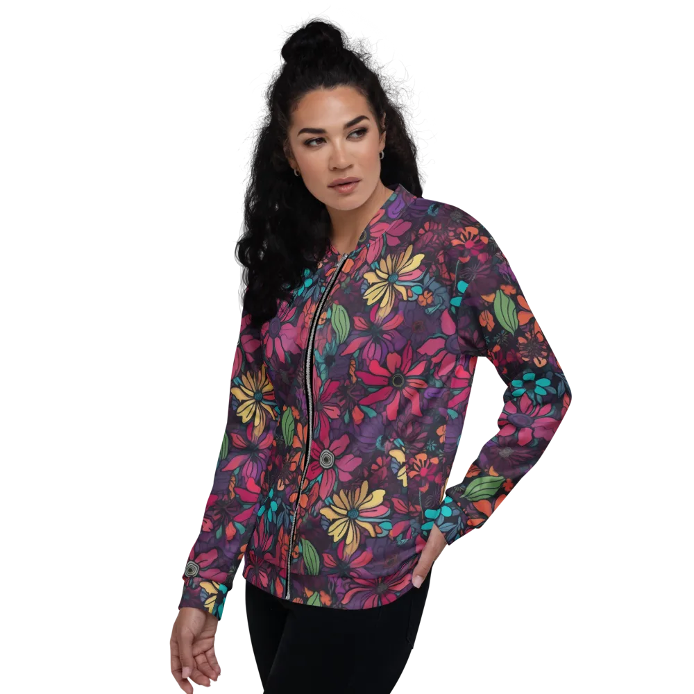 Neon Herbarium on Bomber Jacket — Back print