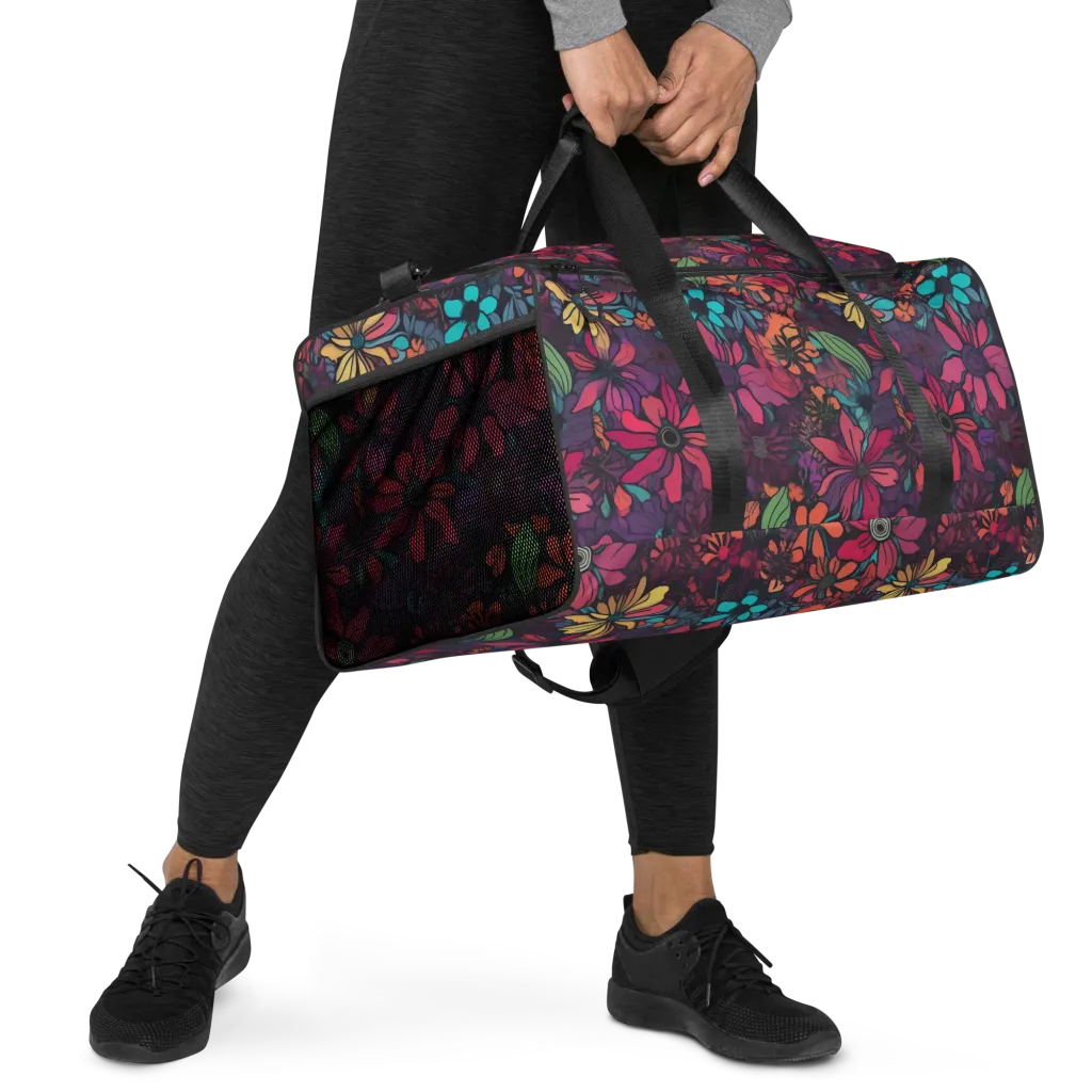 Neon Herbarium on Duffle Bag — Right Front