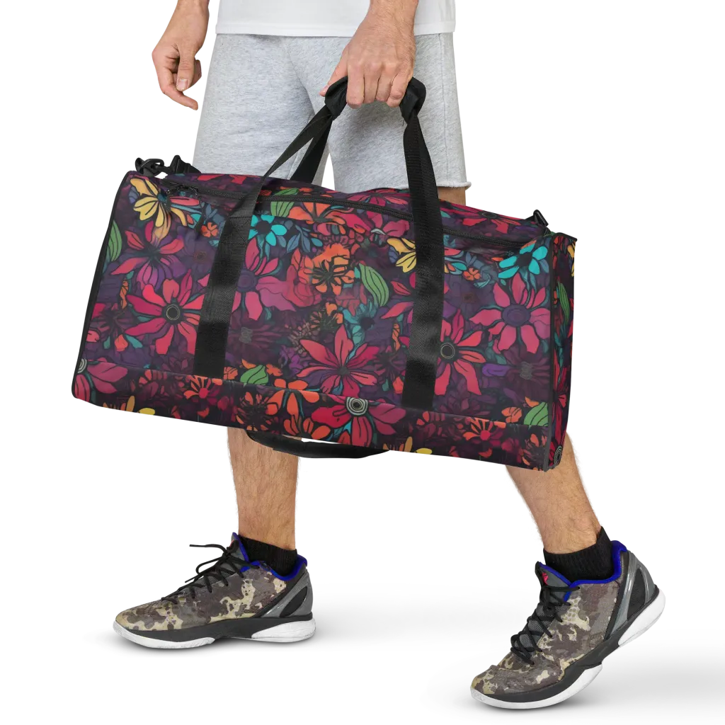 Neon Herbarium on Duffle Bag — Front print