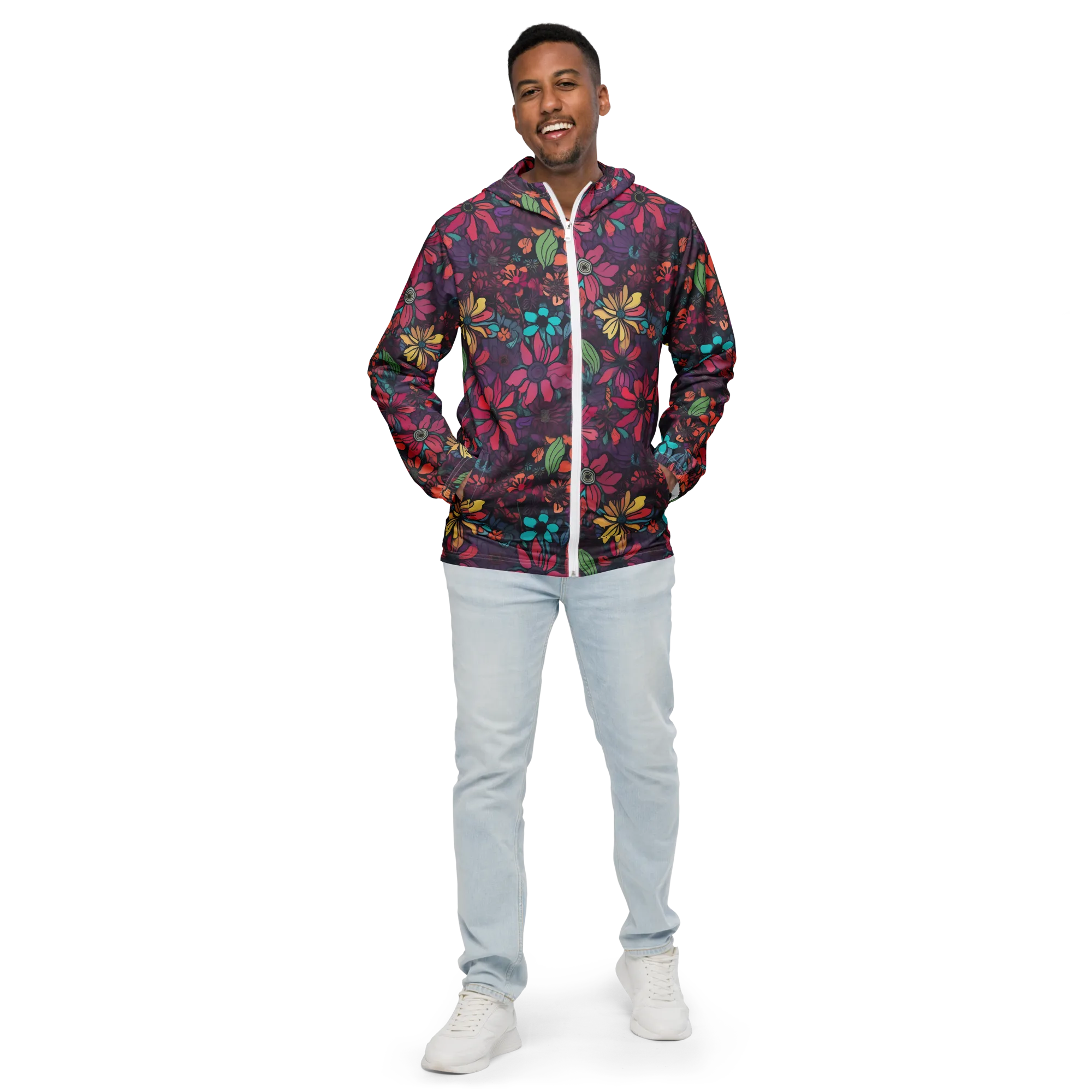 Neon Herbarium on Men's Windbreaker — Front