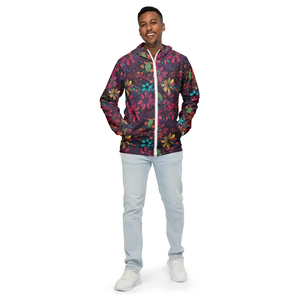 Neon Herbarium on Men's Windbreaker — Front