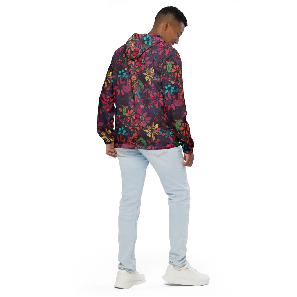 Neon Herbarium on Men's Windbreaker — Back