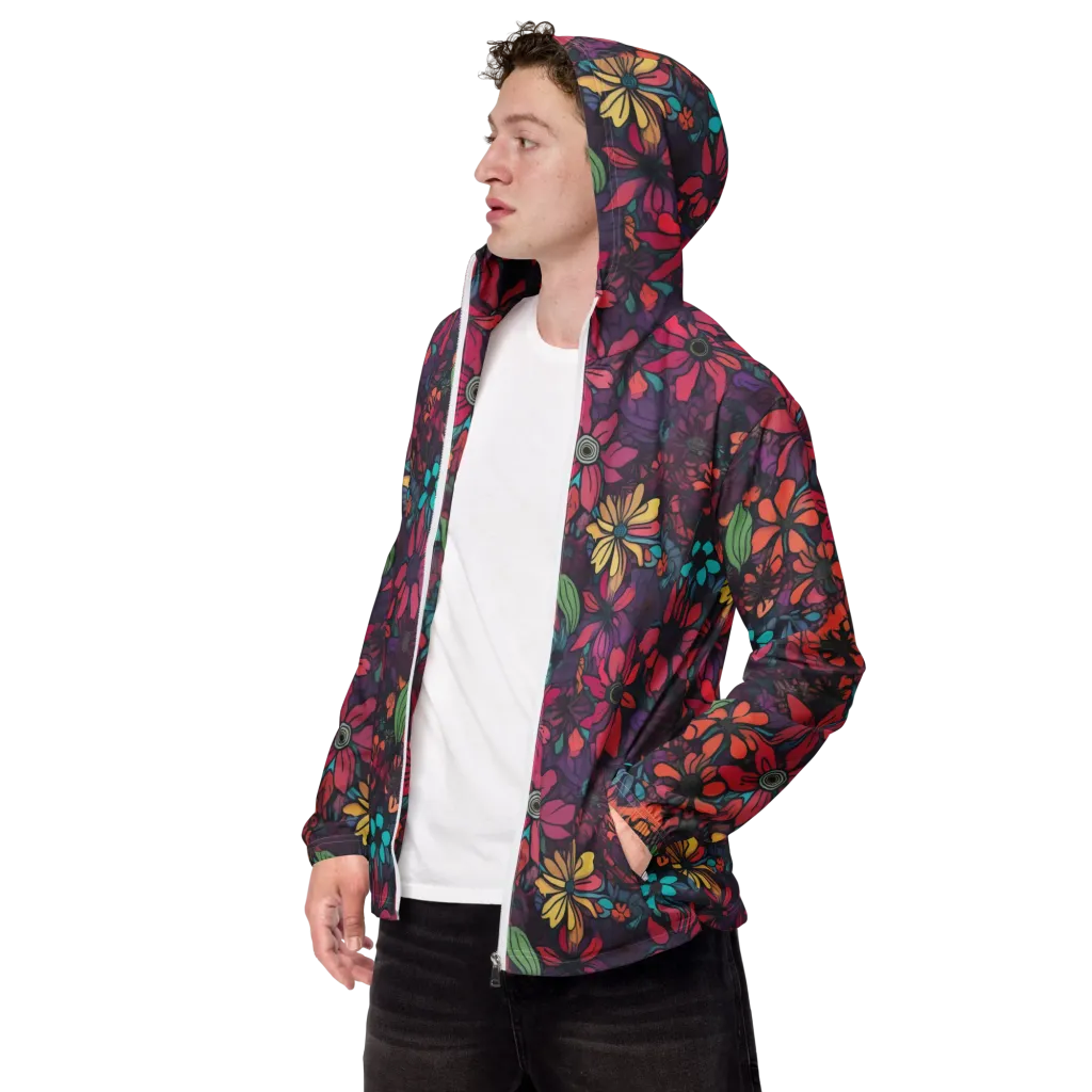 Neon Herbarium on Men's Windbreaker — Left Front