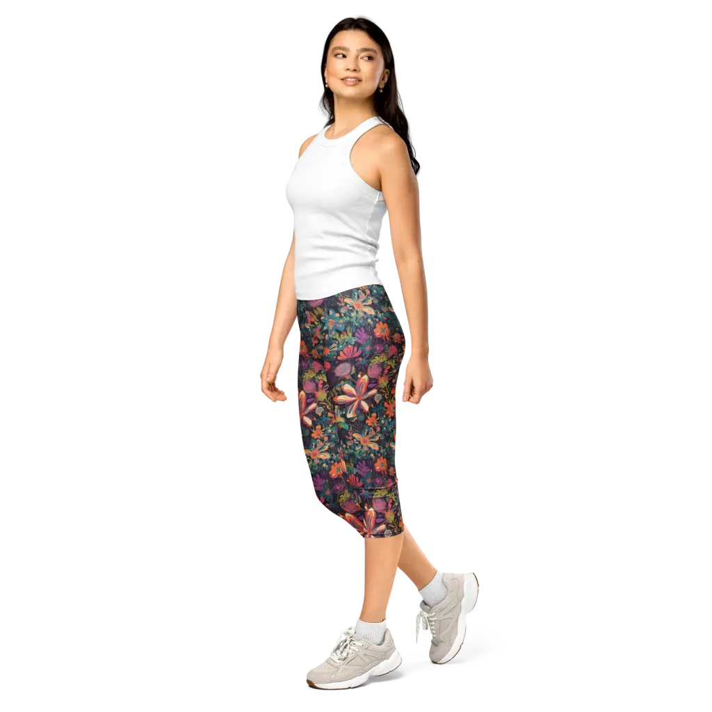 Electric Herbarium on Capri Leggings — Print file