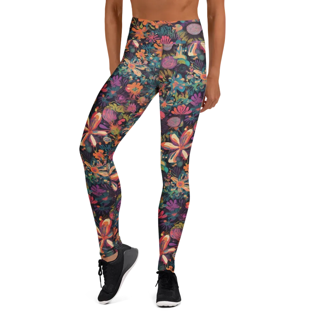 Electric Herbarium on Yoga Leggings — Front
