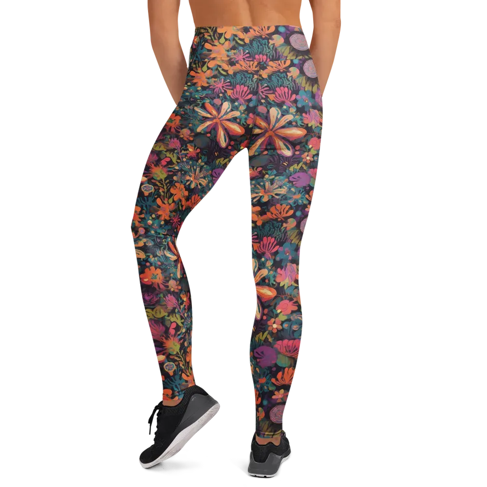 Electric Herbarium on Yoga Leggings — Back
