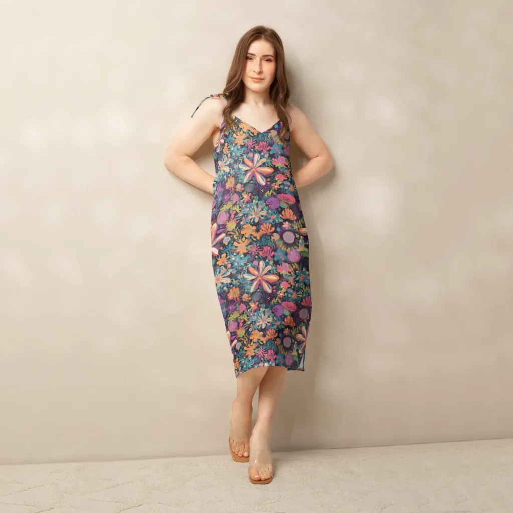 Electric Herbarium on Slip Dress — Back print