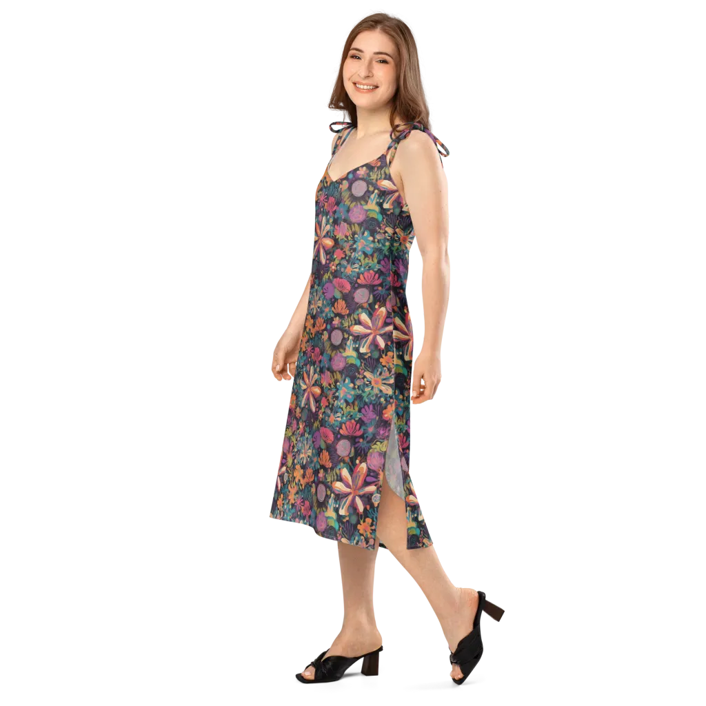 Electric Herbarium on Slip Dress — Left Front