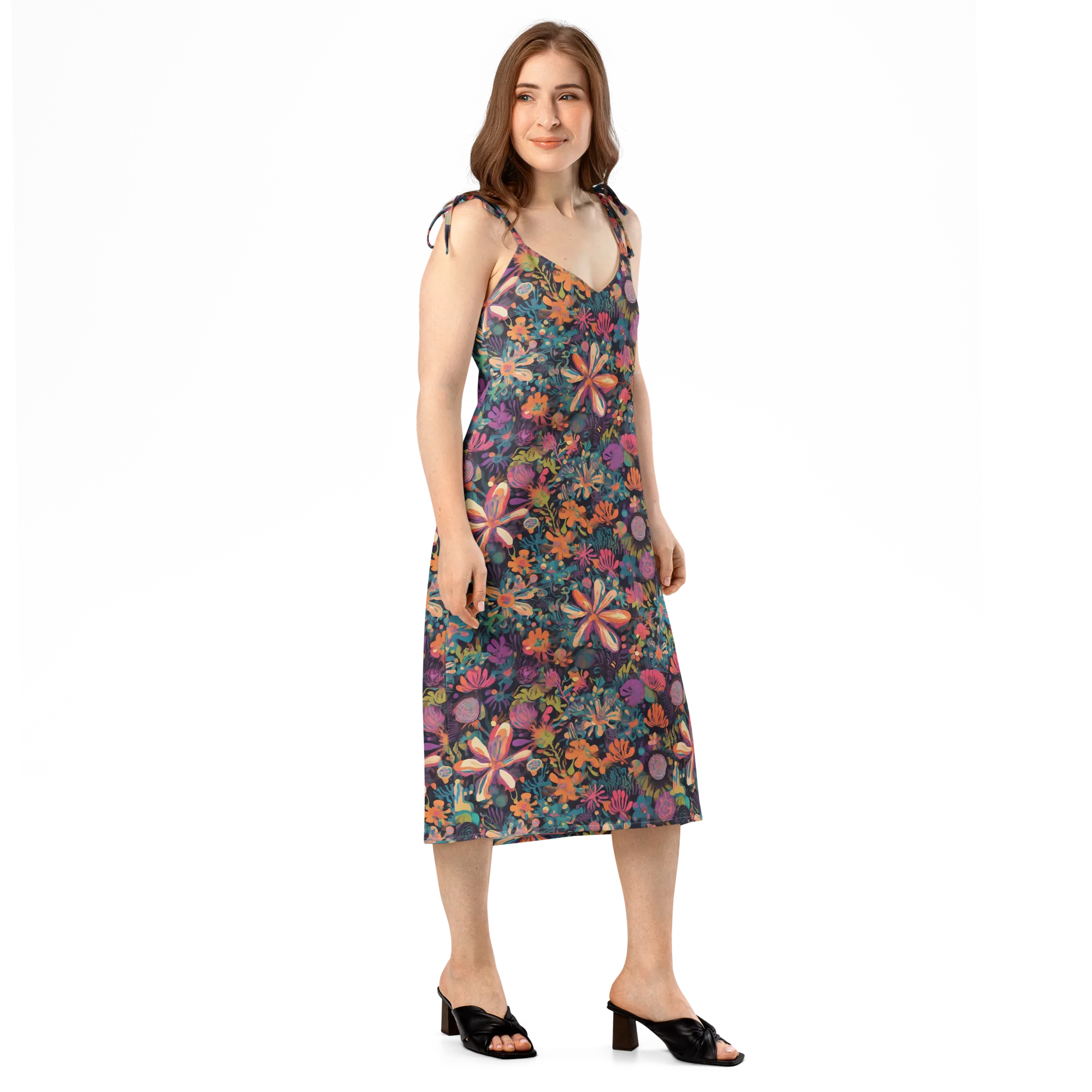 Electric Herbarium on Slip Dress — Right Front