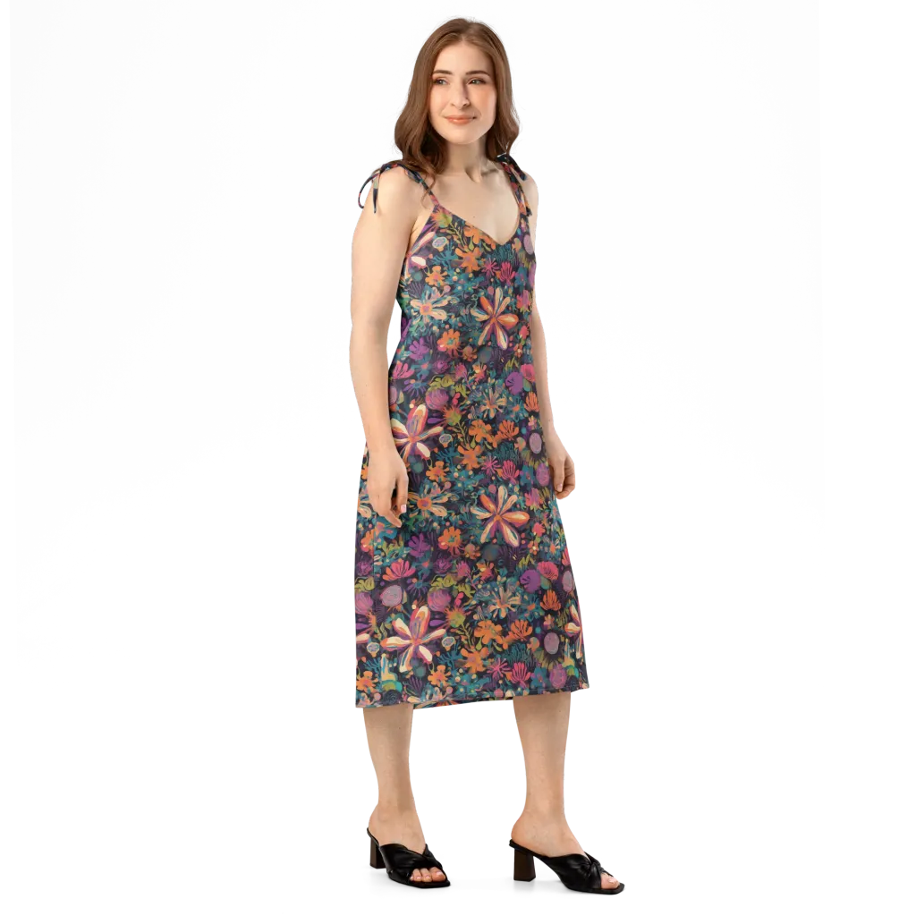 Electric Herbarium on Slip Dress — Right Front