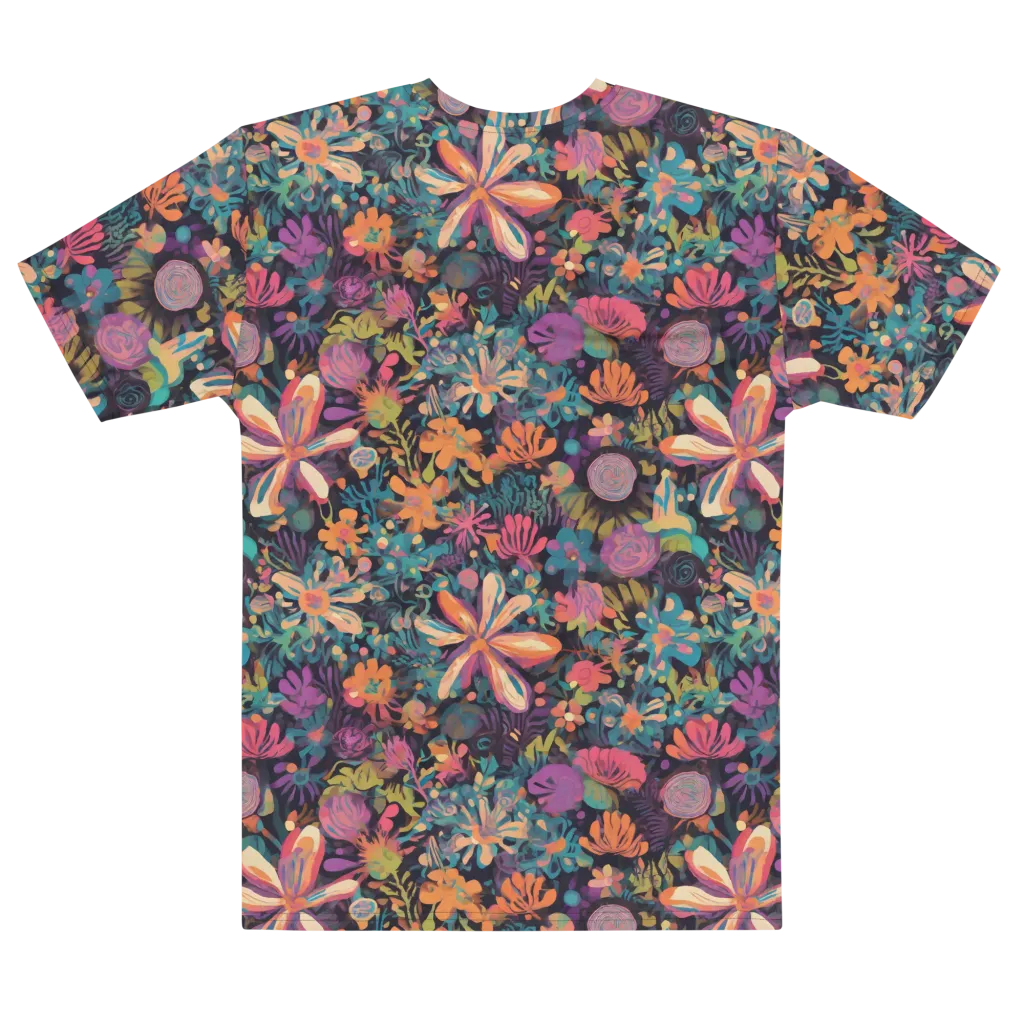 Electric Herbarium on Men's Cotton Crew Neck T-Shirt — Front print