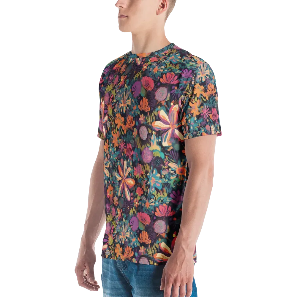 Electric Herbarium on Men's Crew Neck T-Shirt — Left
