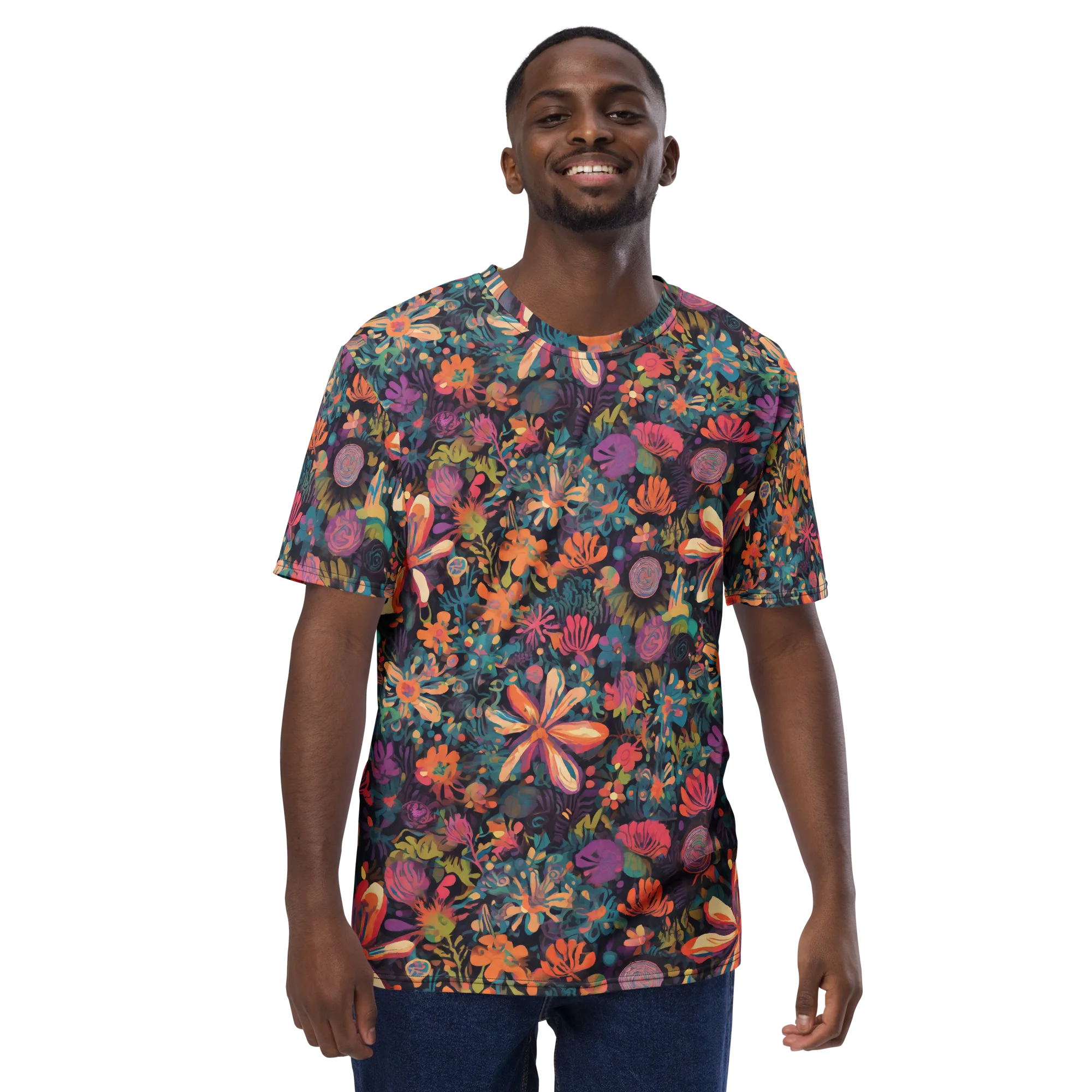 Electric Herbarium on Men's Crew Neck T-Shirt — Front print