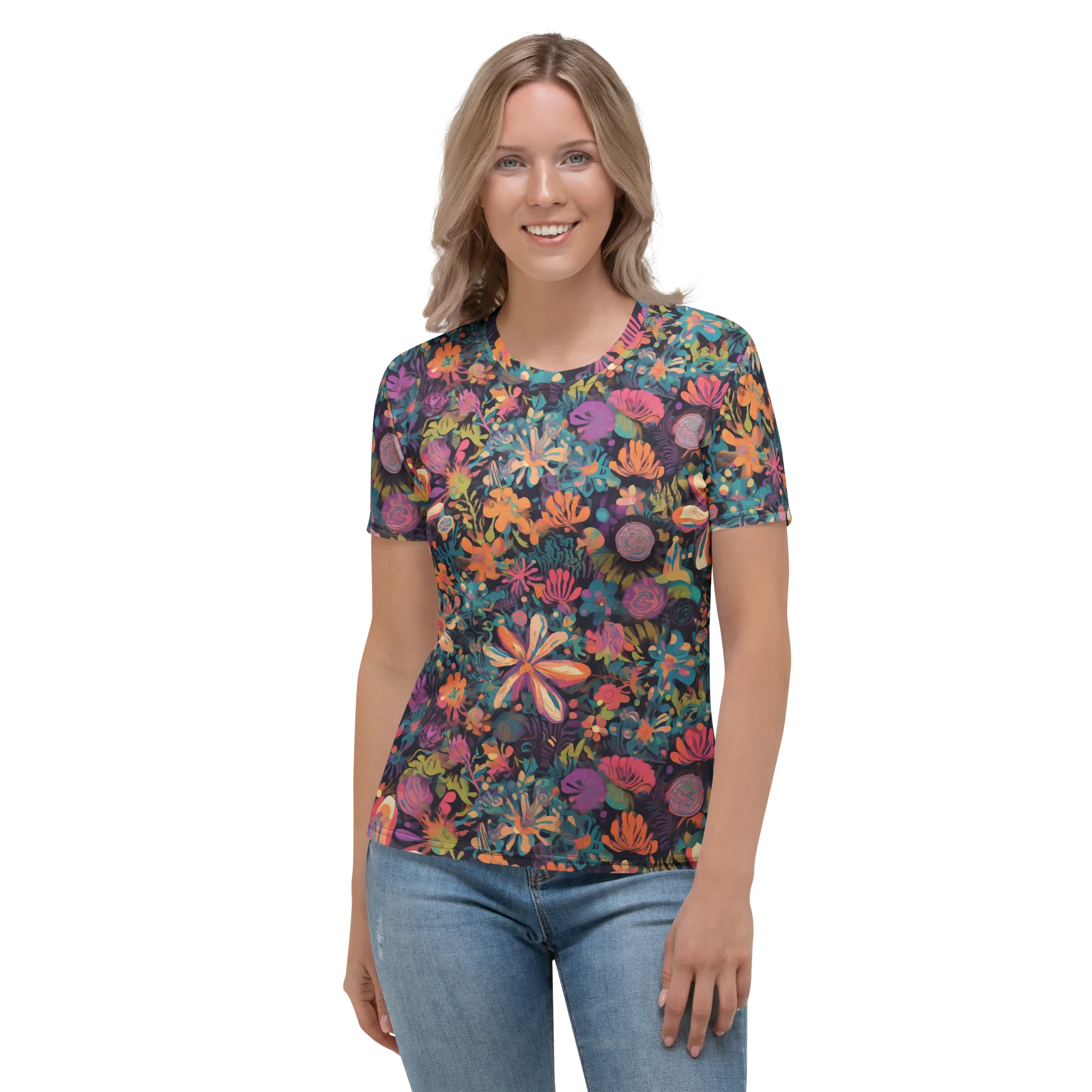 Electric Herbarium on Women's Crew Neck T-Shirt — Front