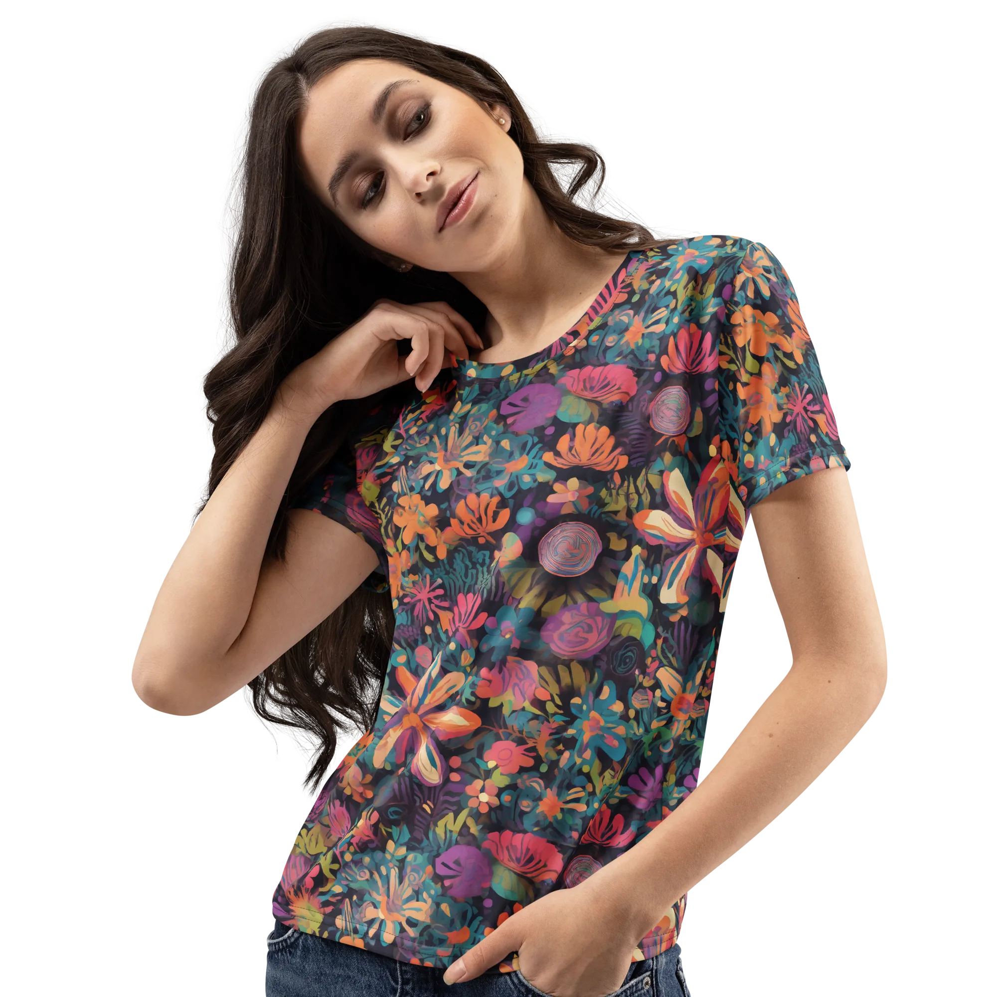 Electric Herbarium on Women's Crew Neck T-Shirt — Print file