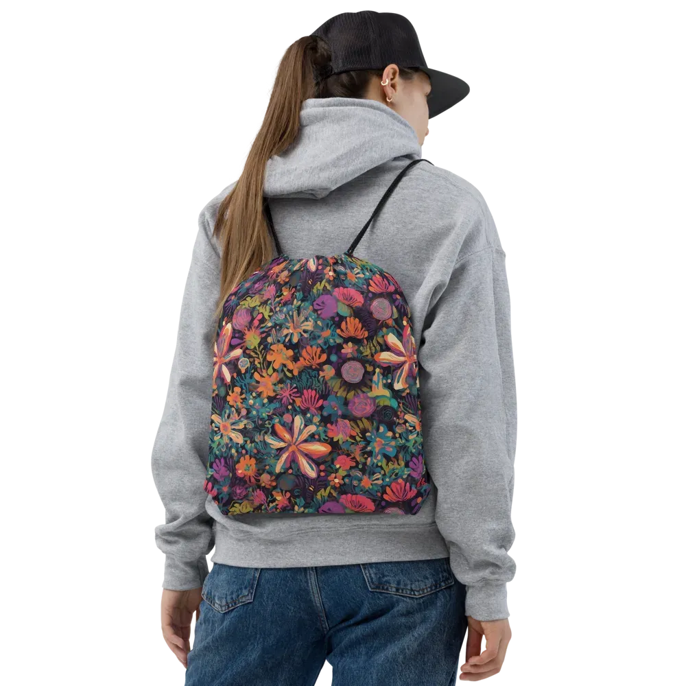 Electric Herbarium on Drawstring Bag — Front