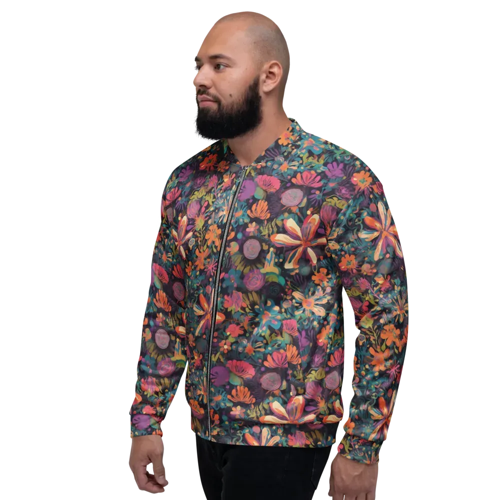 Electric Herbarium on Bomber Jacket — Left