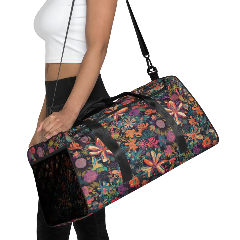 Electric Herbarium on Duffle Bag — Front