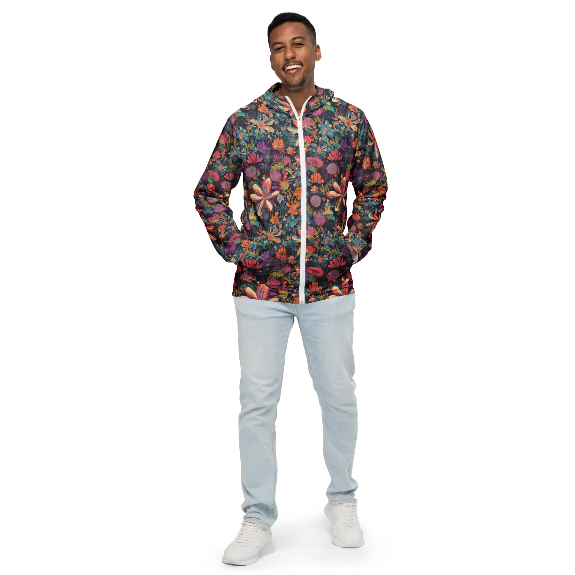 Electric Herbarium on Men's Windbreaker — Front