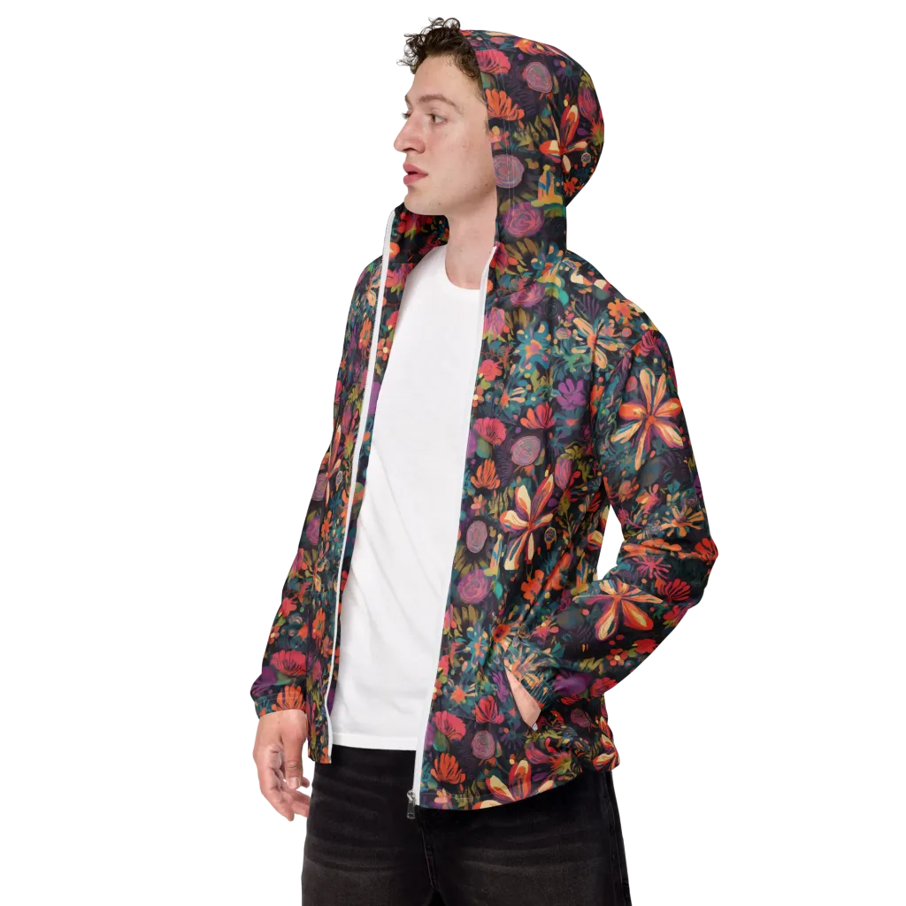 Electric Herbarium on Men's Windbreaker — Left Front