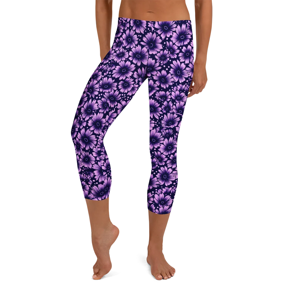 Violet Afterglow on Capri Leggings — Front