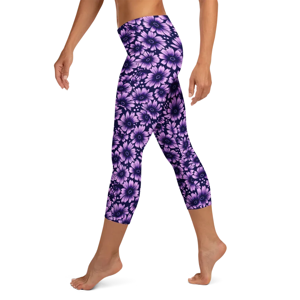 Violet Afterglow on Capri Leggings — Left
