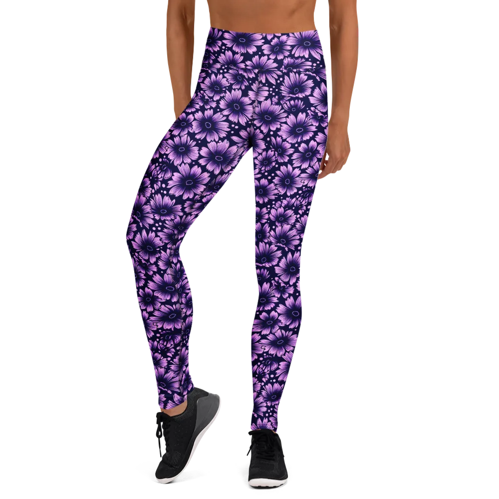 Violet Afterglow on Yoga Leggings — Front