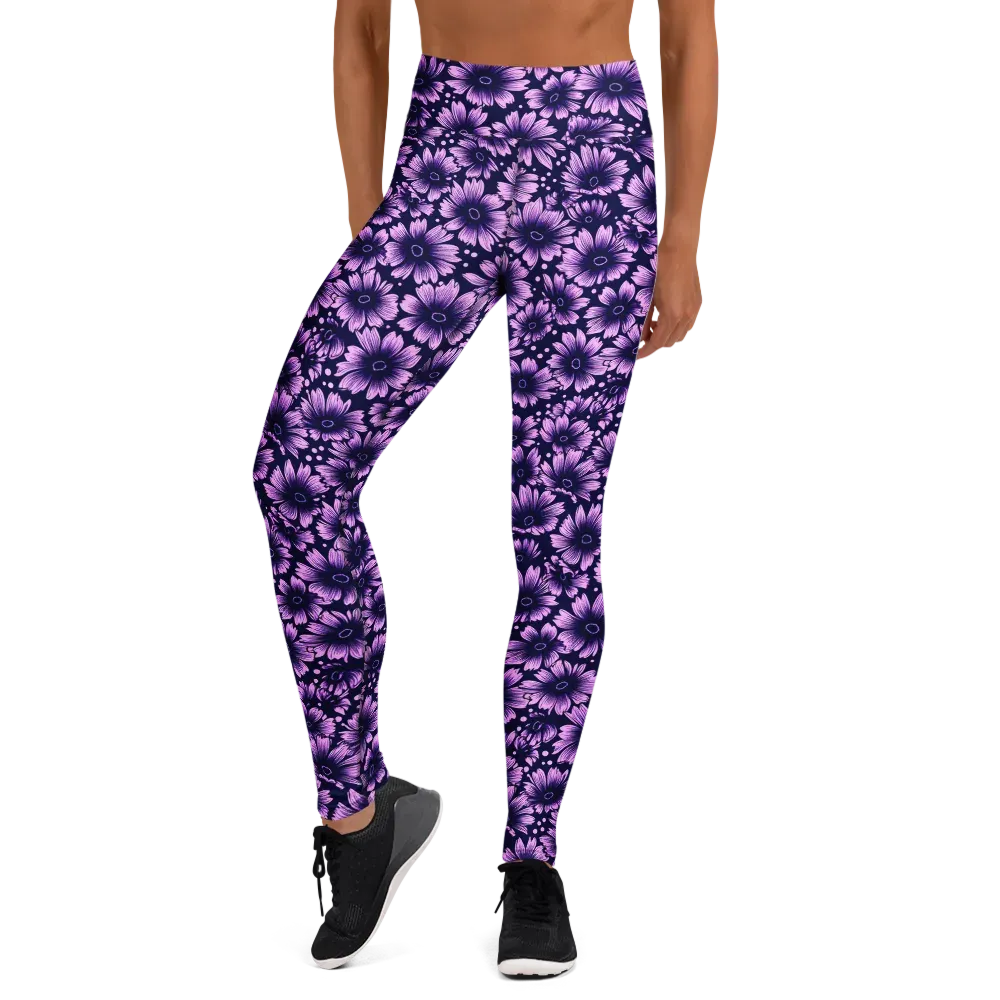 Violet Afterglow on Yoga Leggings — Front