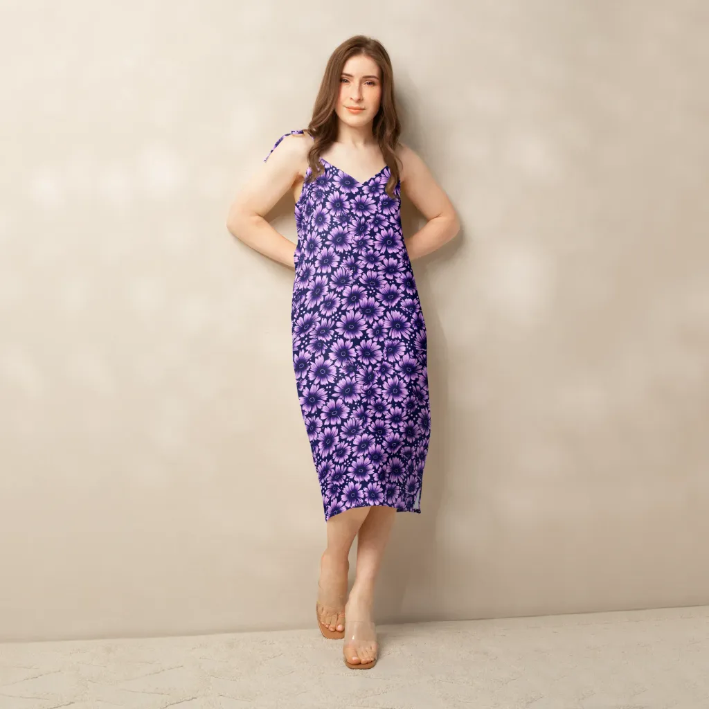 Violet Afterglow on Slip Dress — Back print