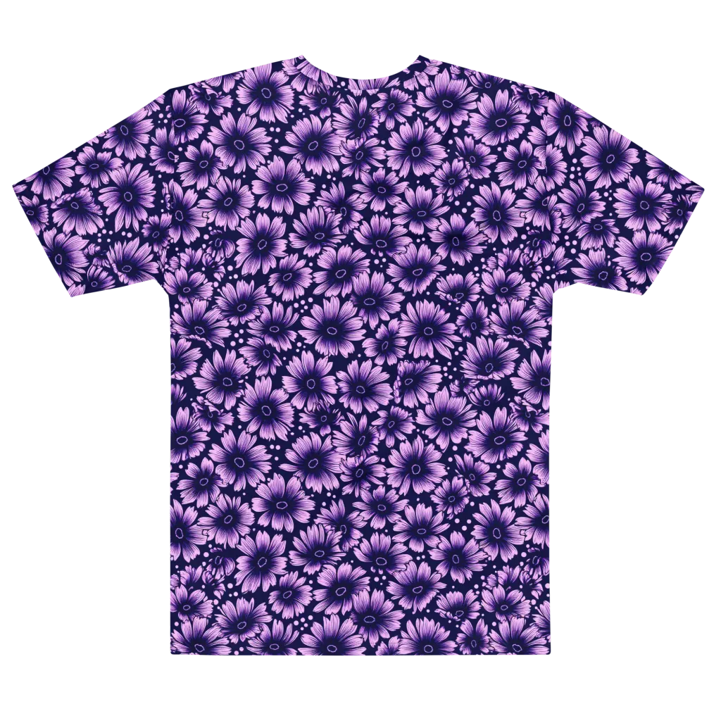 Violet Afterglow on Men's Cotton Crew Neck T-Shirt — Front print