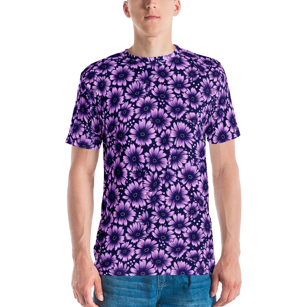 Violet Afterglow on Men's Crew Neck T-Shirt — Front