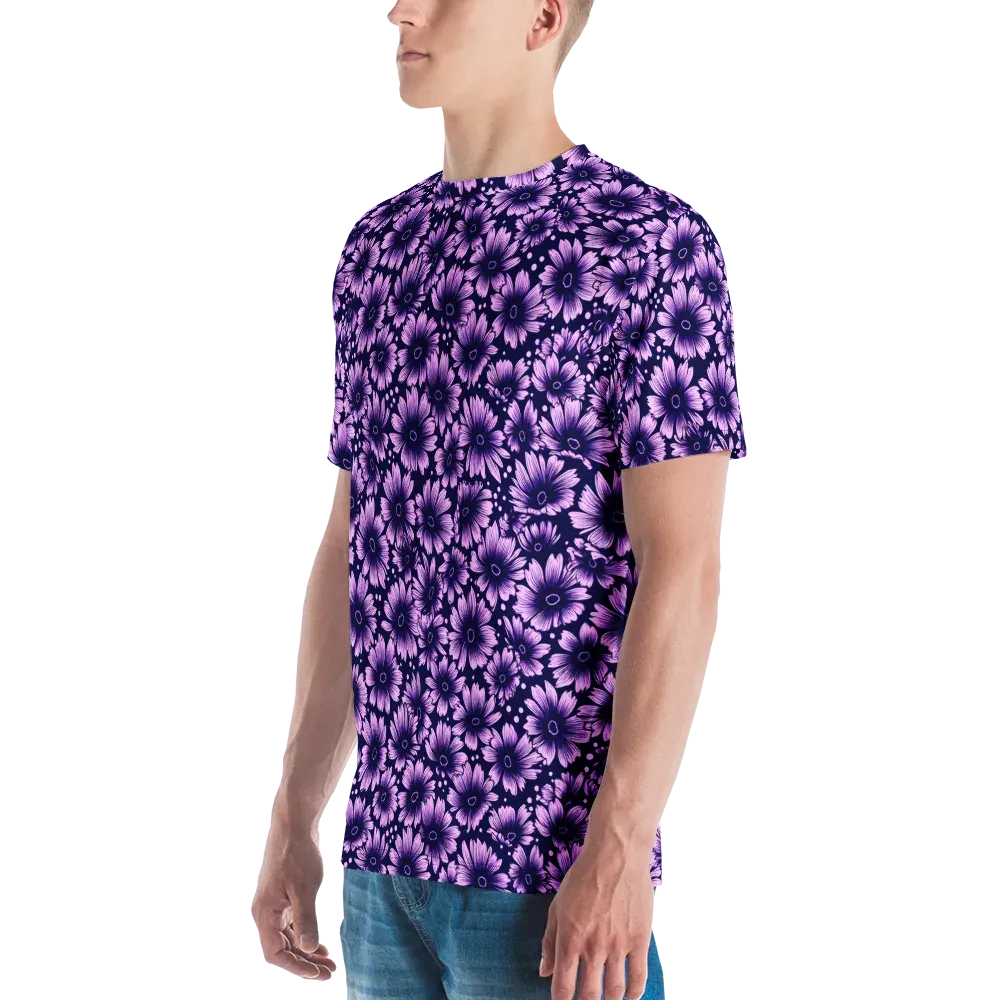 Violet Afterglow on Men's Crew Neck T-Shirt — Left