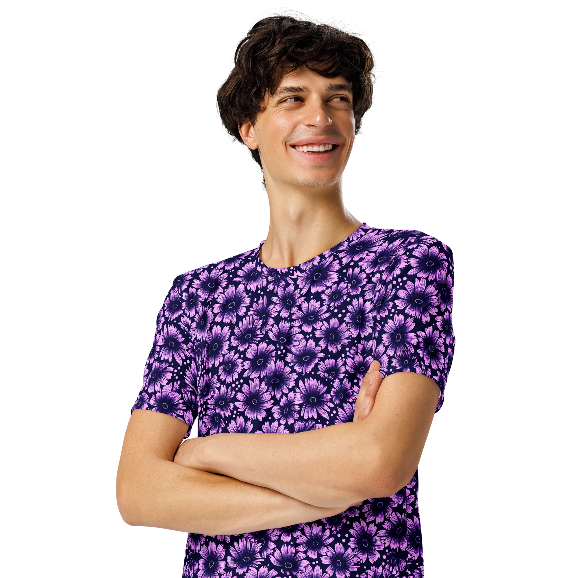 Violet Afterglow on Men's Crew Neck T-Shirt — Front print