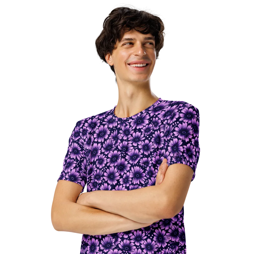 Violet Afterglow on Men's Crew Neck T-Shirt — Front print