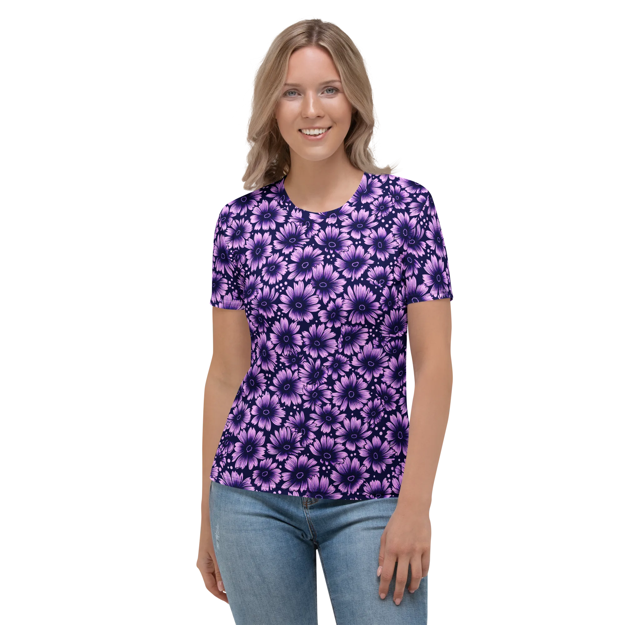 Violet Afterglow on Women's Crew Neck T-Shirt — Front