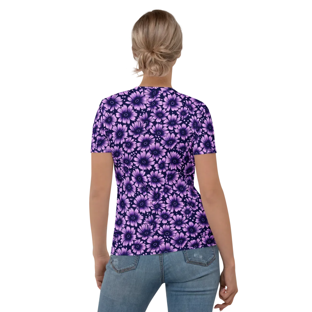 Violet Afterglow on Women's Crew Neck T-Shirt — Back